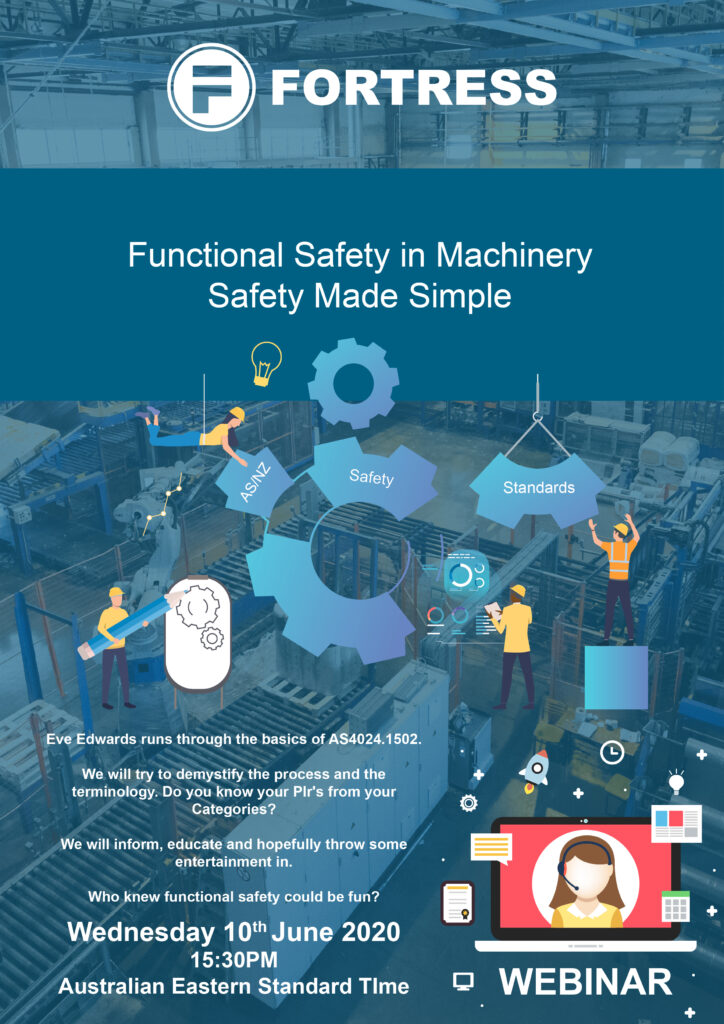 Flyer advertising a free webinar about machinery safety